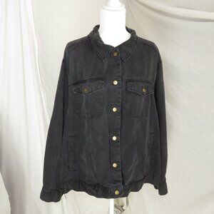 Lane + Delancey Black Lyocell Trucker Jacket | Size 2X | Sustainable & Soft